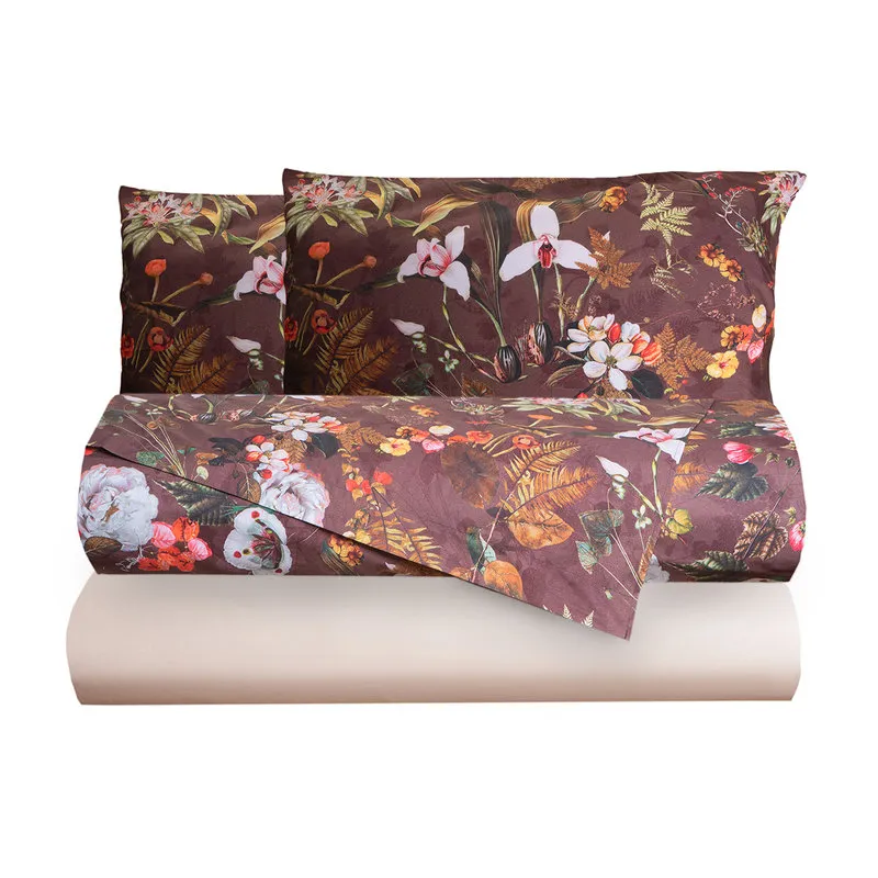Tendenza floreale Completo letto effetto copriletto Cyra piazza e mezza con 2 federe