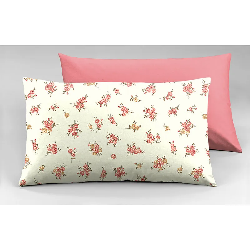Tendenza floreale Coppia di federe bifaccia Mazzolin di fiori/rosa antico cotone