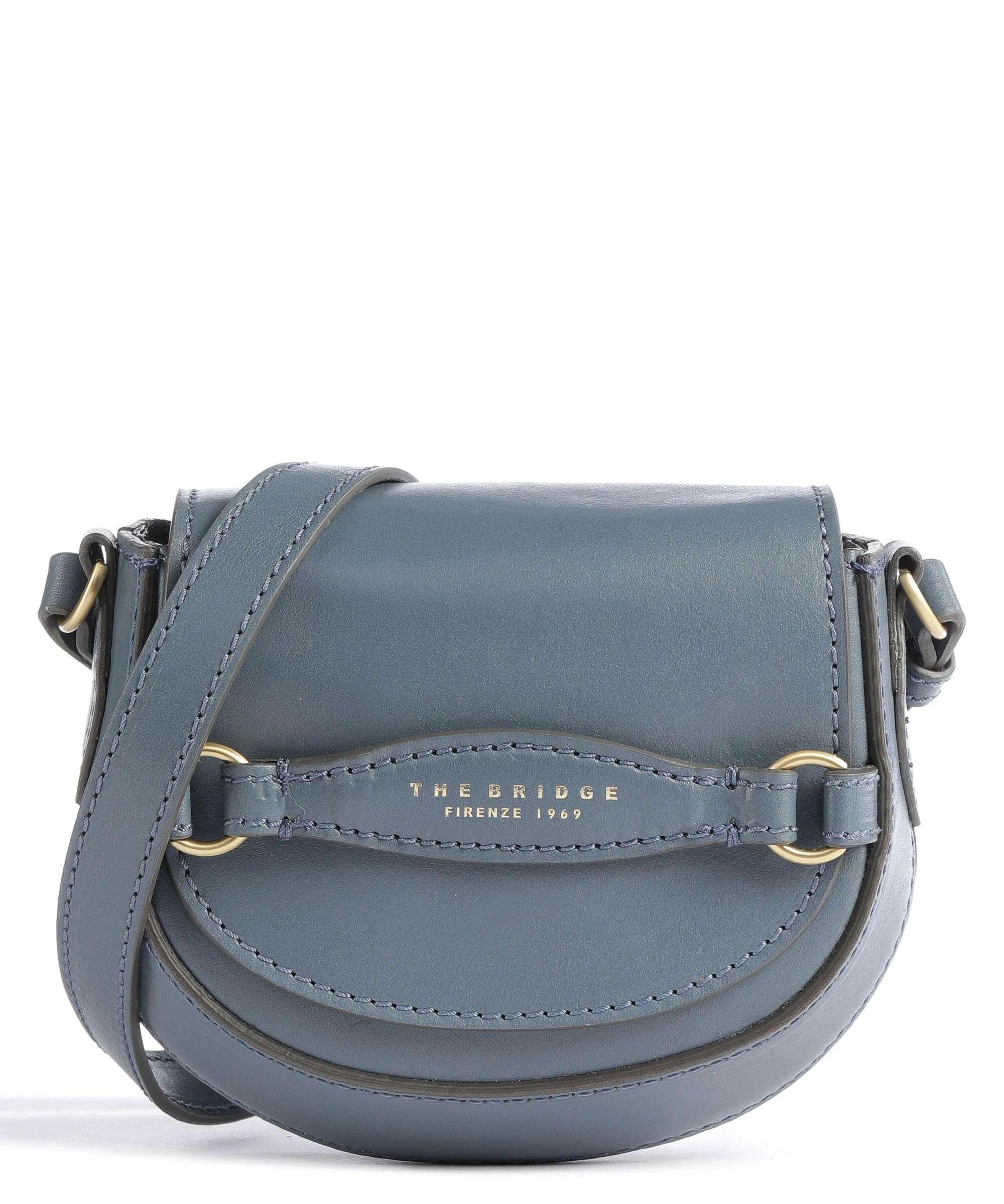  The Bridge Bettina Borsa a tracolla pelle a grana fine blu-grigio  