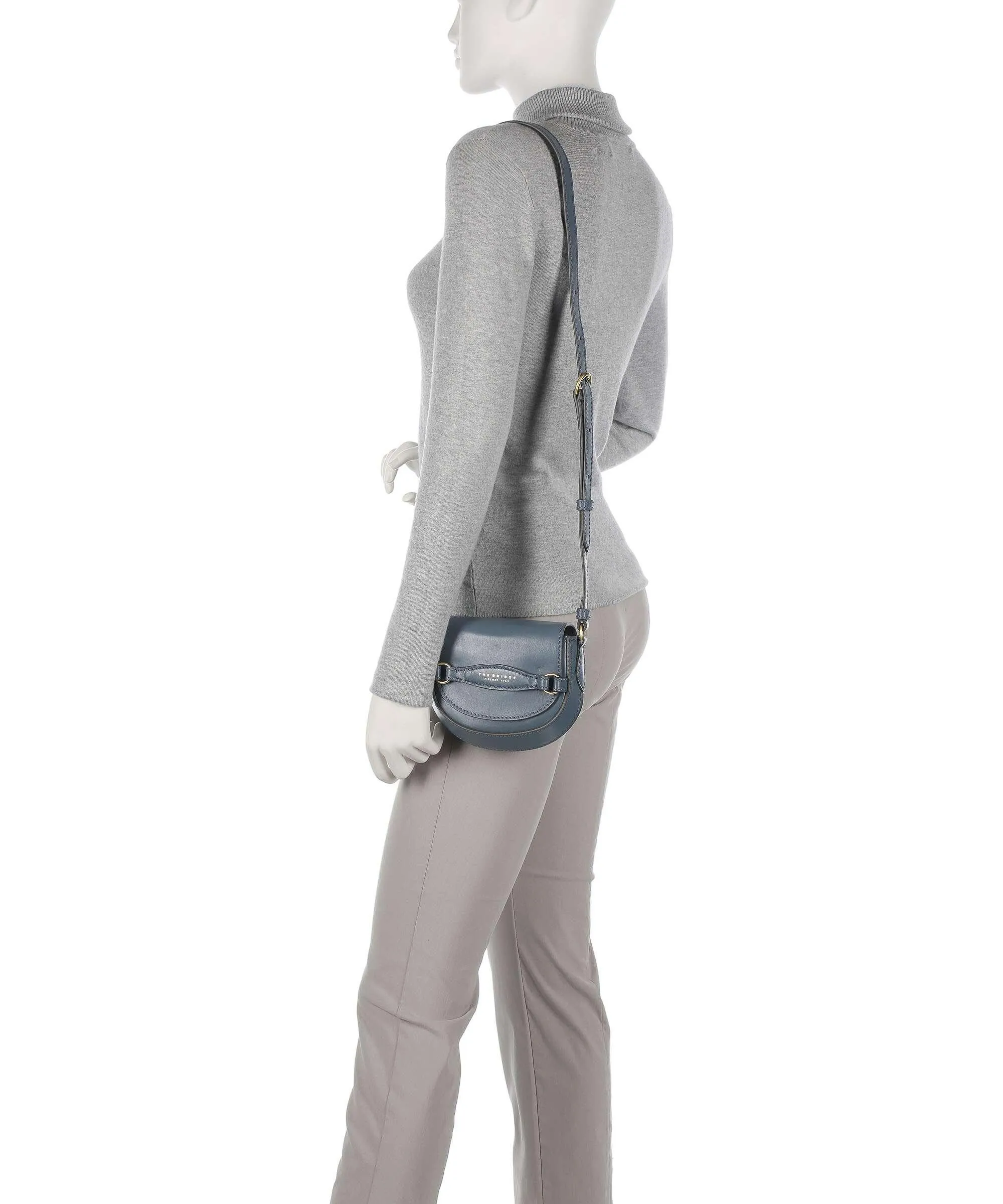  The Bridge Bettina Borsa a tracolla pelle a grana fine blu-grigio  