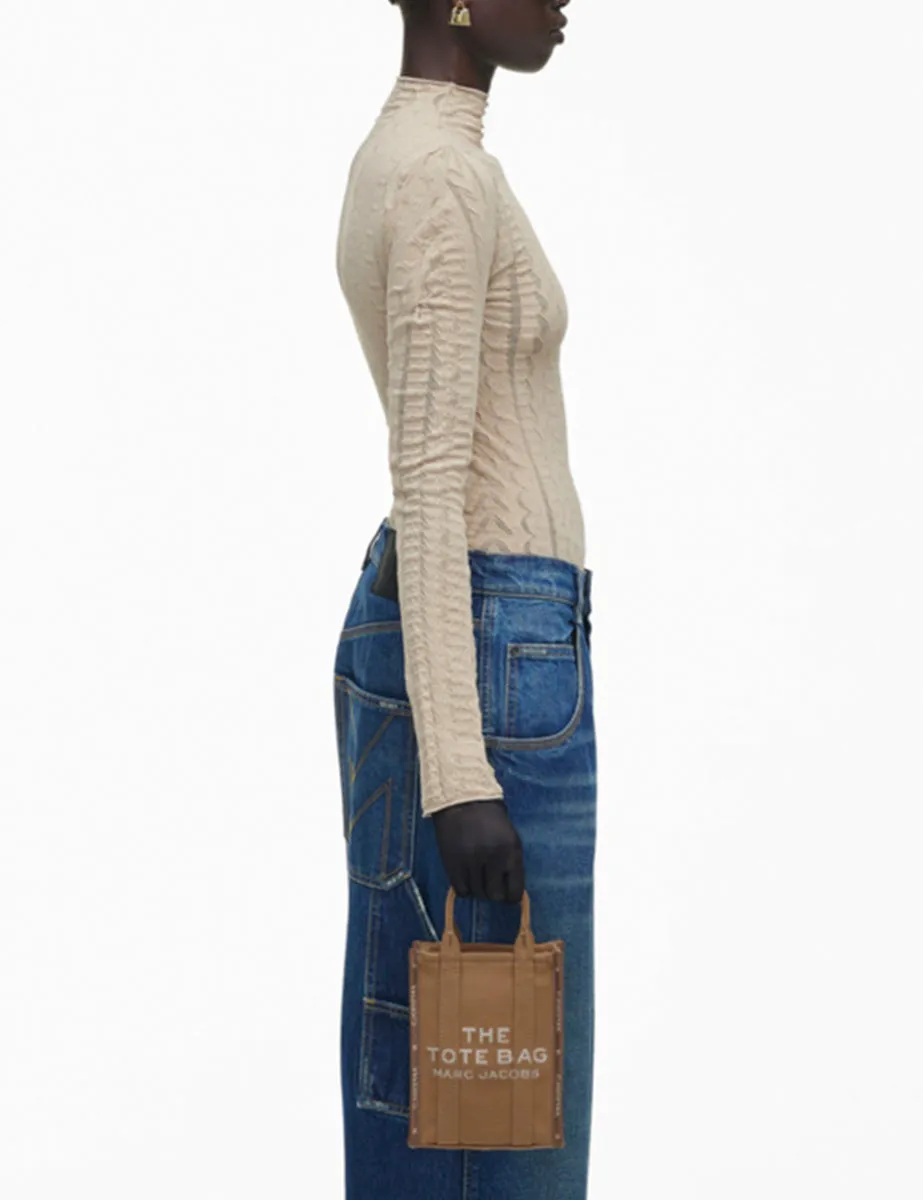 the phone tote leather camel