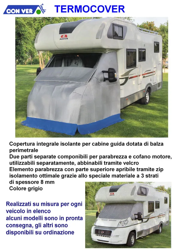 THERMOCOVER CONVER oscurante esterno copricabina termico integrale componibile per camper
