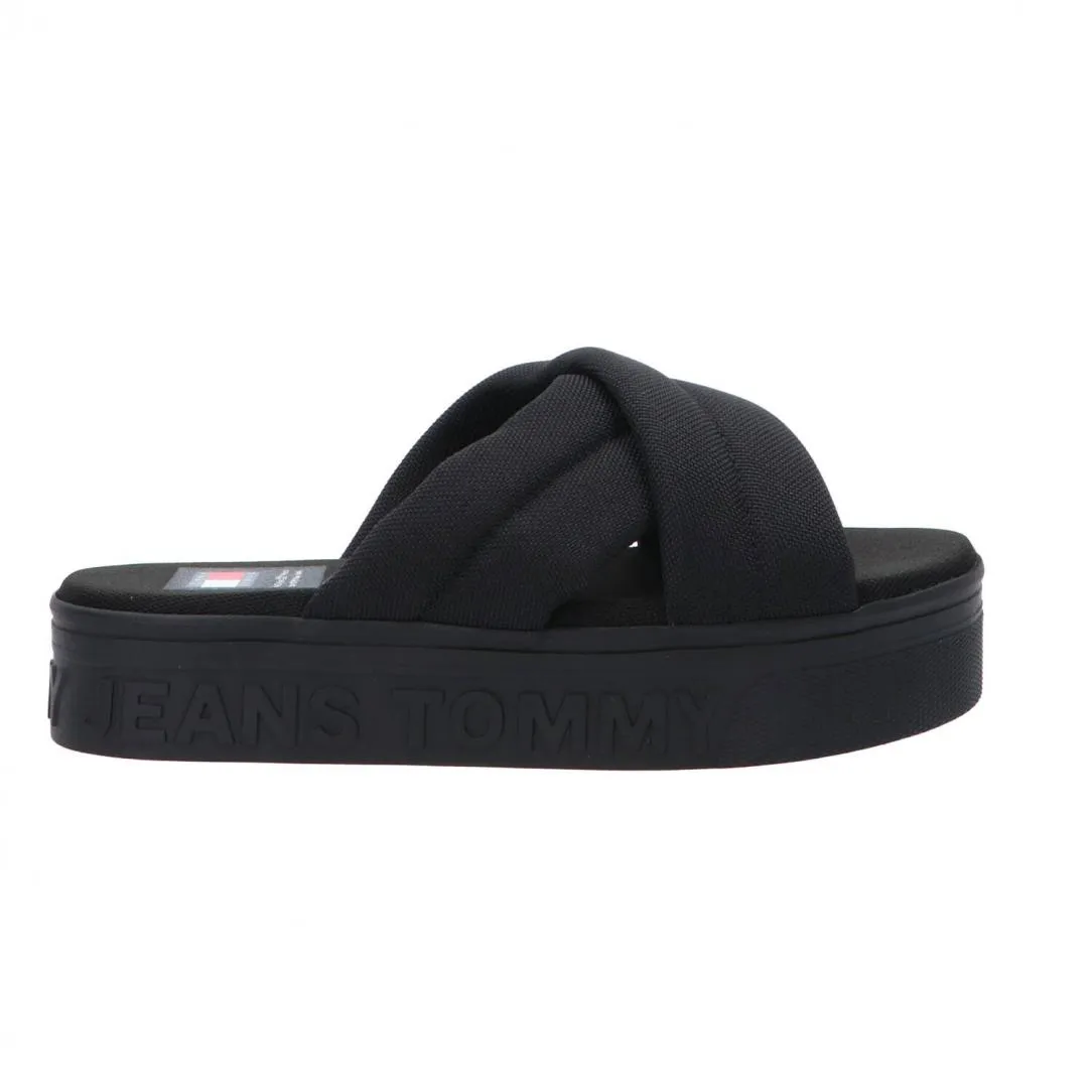 TJW LETTERING FLATFORM SANDAL Nero