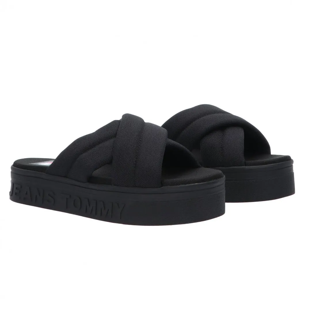 TJW LETTERING FLATFORM SANDAL Nero