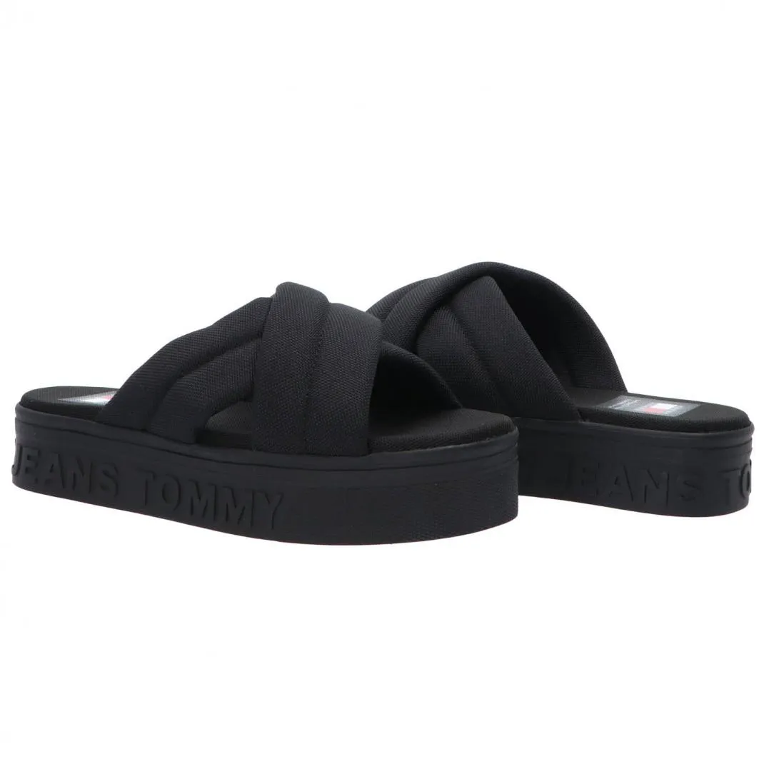 TJW LETTERING FLATFORM SANDAL Nero