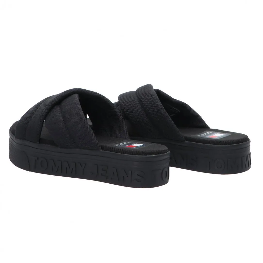 TJW LETTERING FLATFORM SANDAL Nero