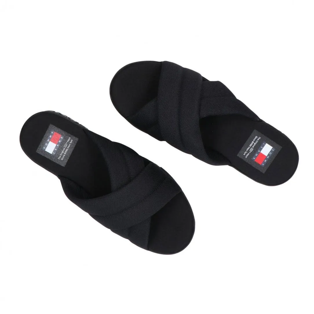 TJW LETTERING FLATFORM SANDAL Nero