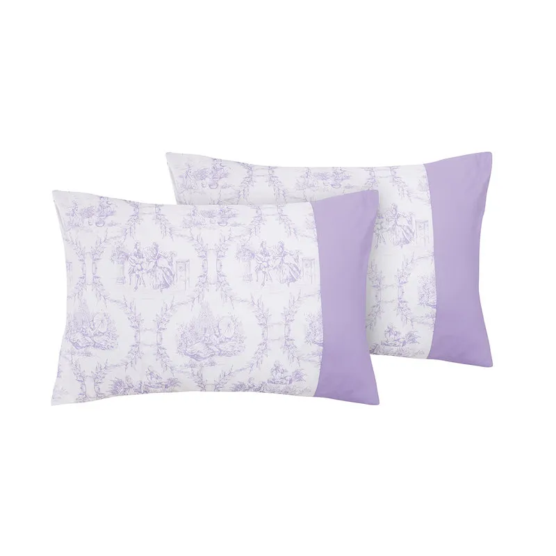 Toile De Jouy Coppia di federe Bifaccia Toile de Jouy Violetto/Glicine