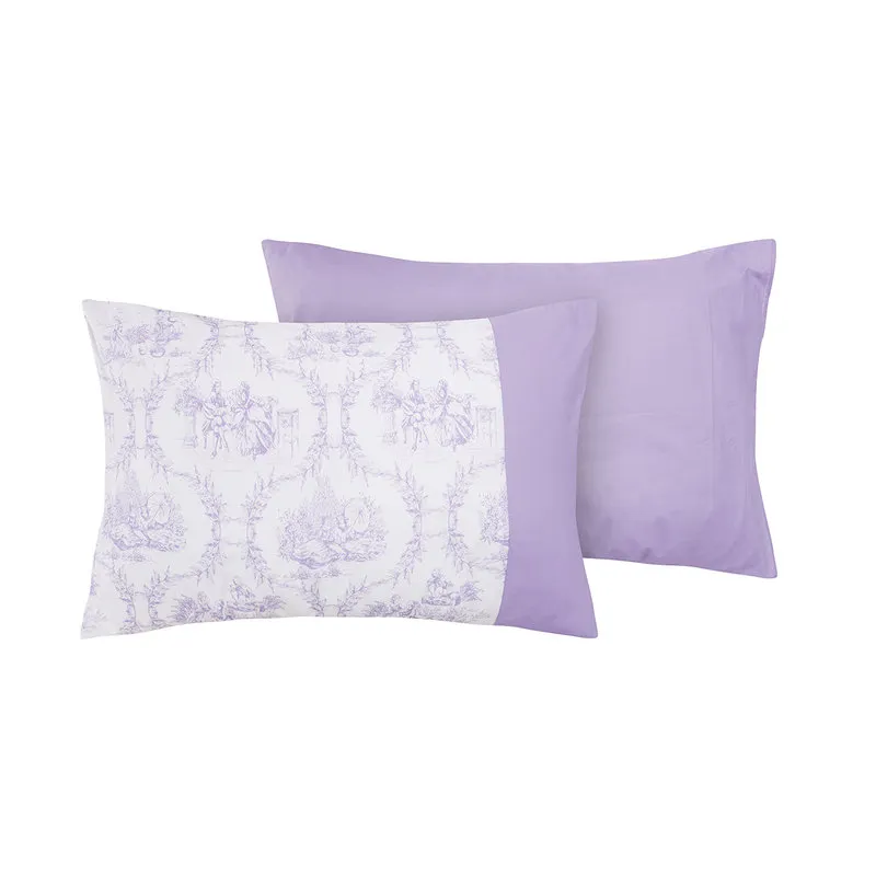 Toile De Jouy Coppia di federe Bifaccia Toile de Jouy Violetto/Glicine