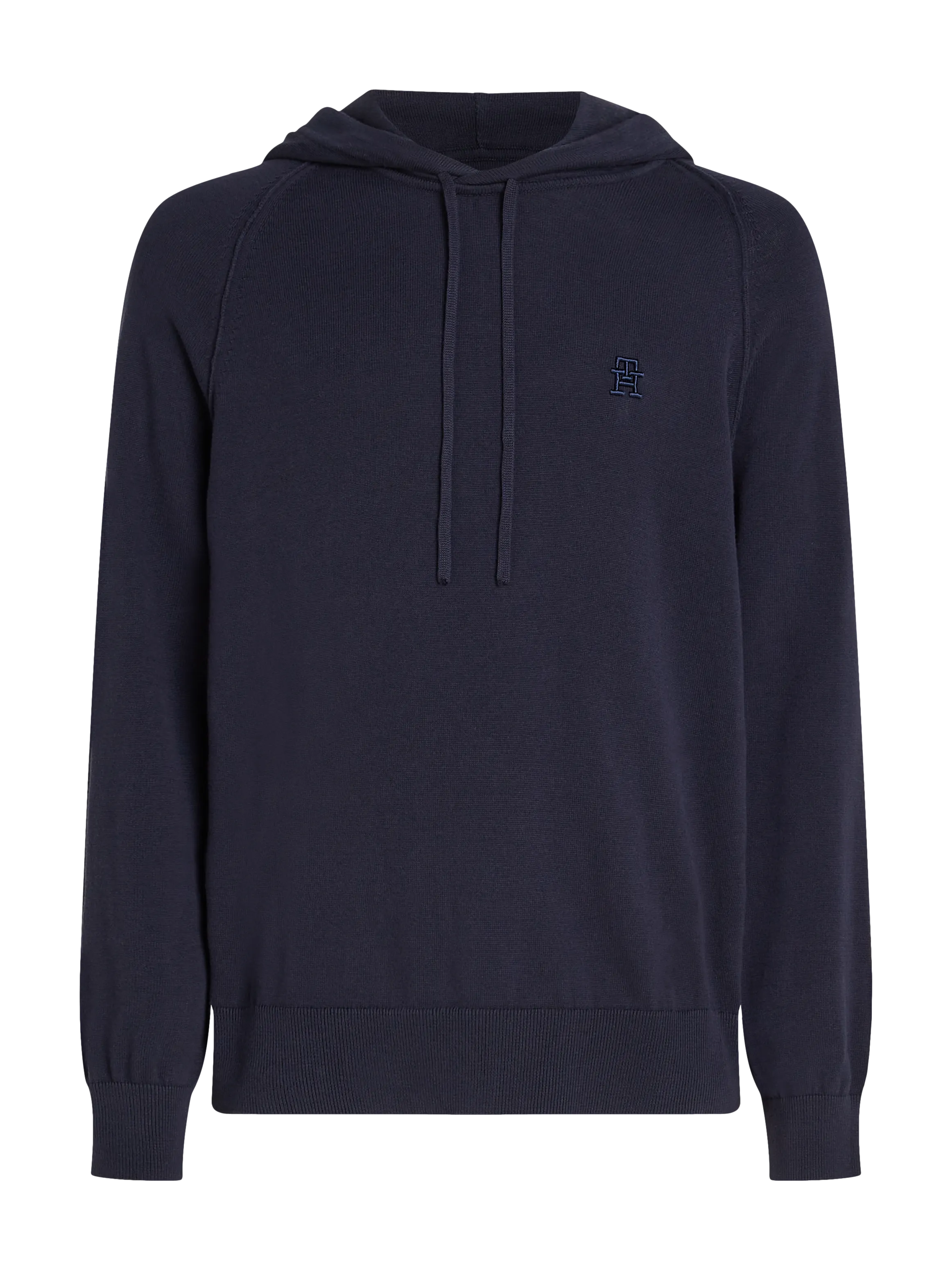  TOMMY HILFIGER   Felpa con cappuccio scollo tondo ricamata in cotone bio | Blu