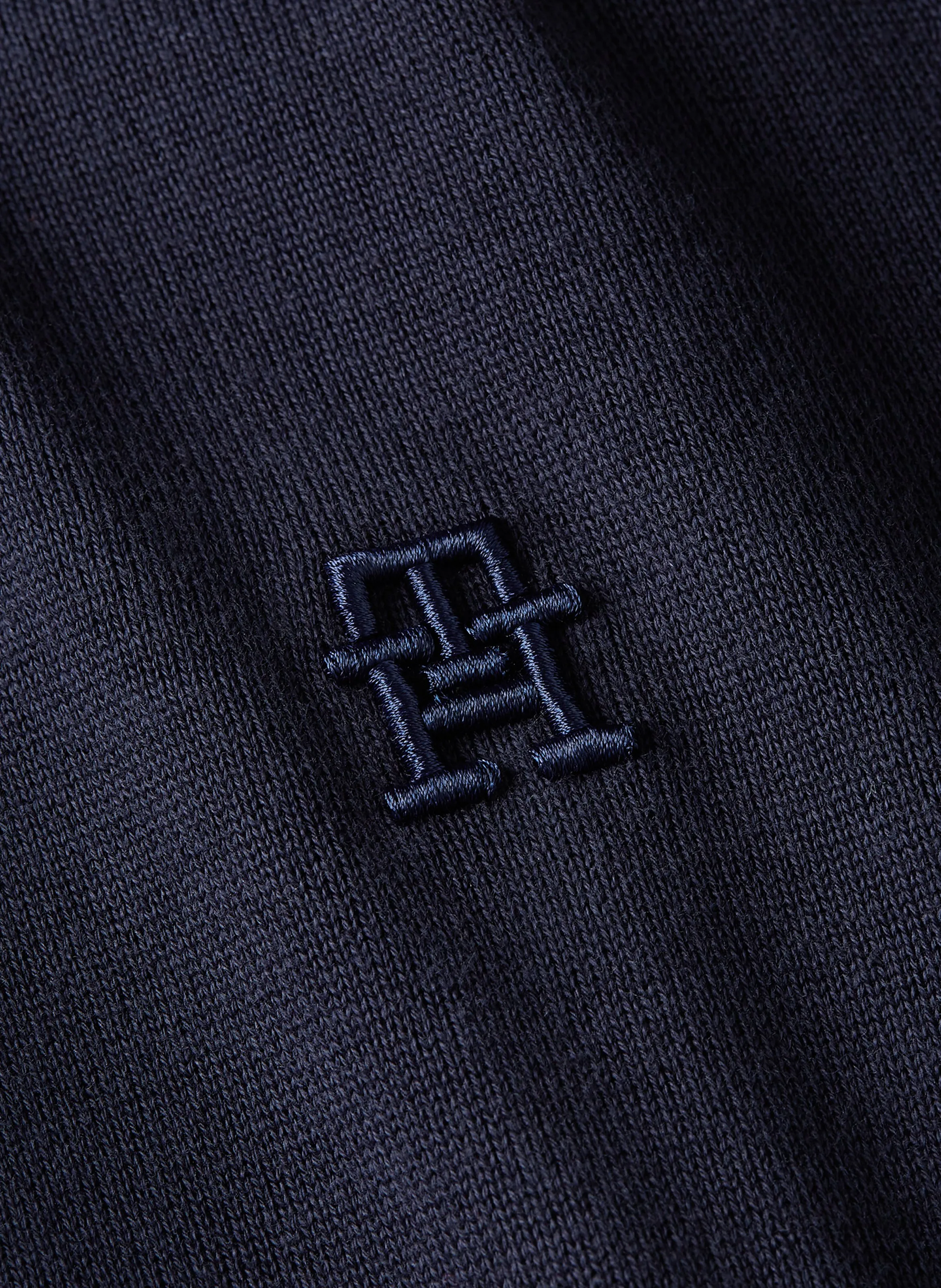  TOMMY HILFIGER   Felpa con cappuccio scollo tondo ricamata in cotone bio | Blu