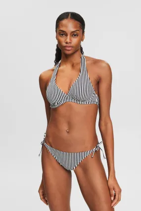 Top da bikini a righe con ferretto