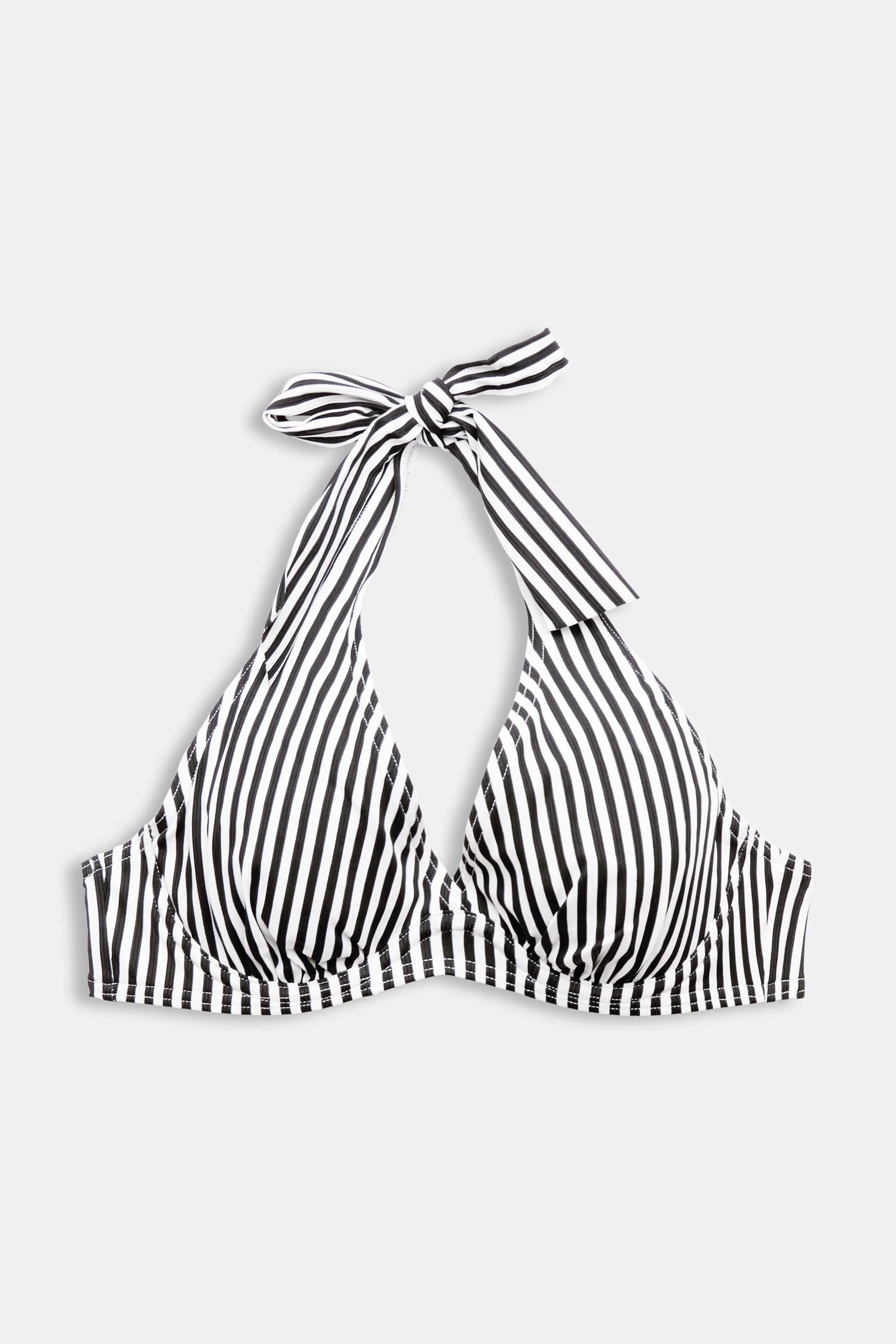 Top da bikini a righe con ferretto