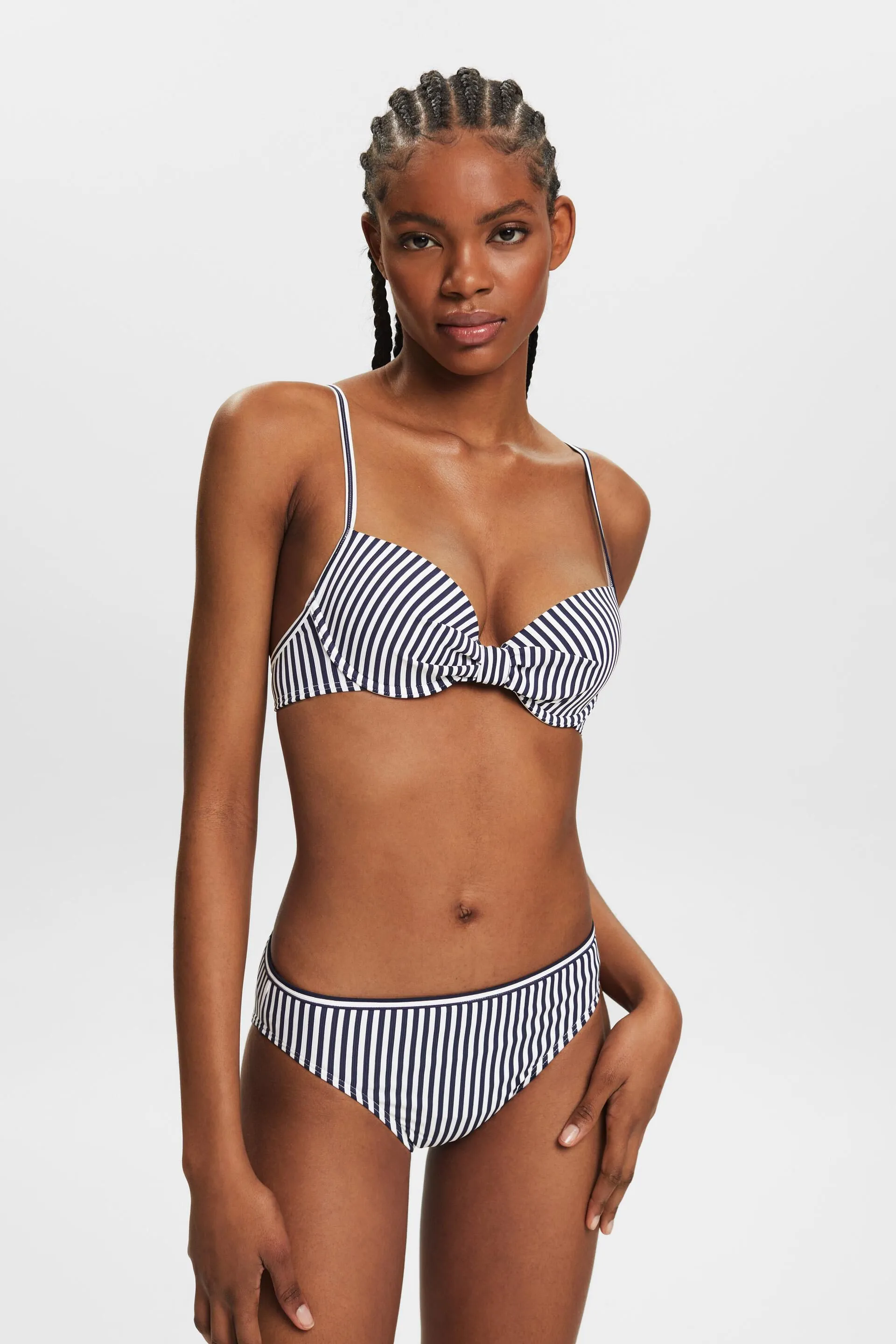 Top da bikini con ferretto e imbottitura a righe