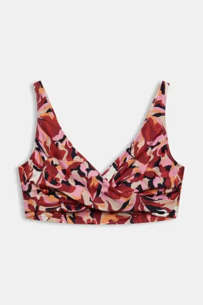 Top da bikini floreale non imbottito con ferretto