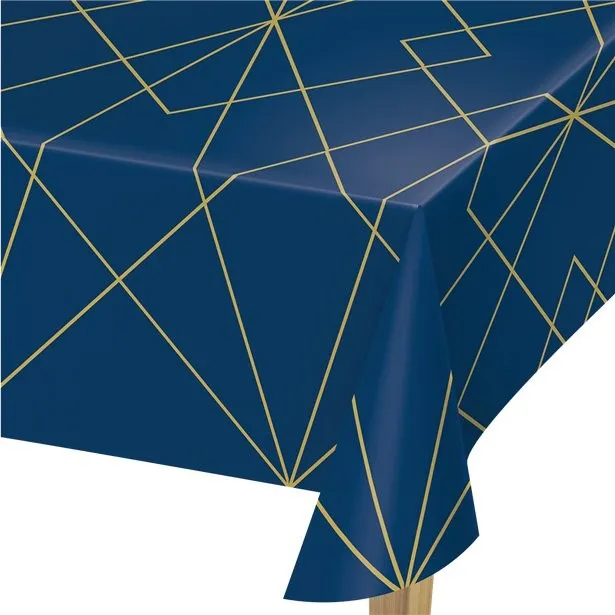 Tovaglia blu oro 2,59 x 1,37 m