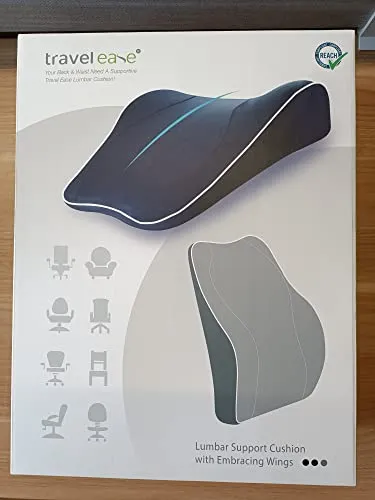 Travel Ease Cuscino Lombare Ergonomico, Supporto per la Schiena in Schiuma di Memoria per Seggiolino Auto Sedia da Ufficio, Schi