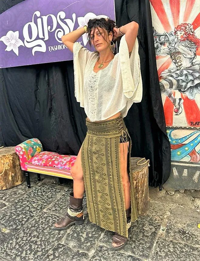 Tribal Block Print Skirt