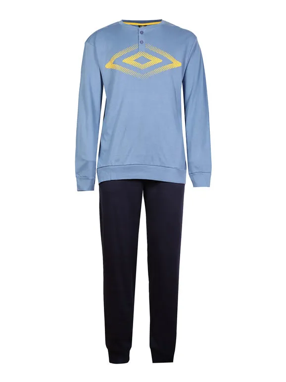 Umbro Pyjama long homme en coton avec imprimé