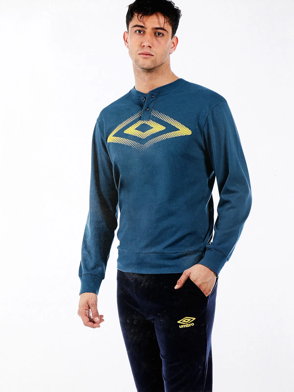 Umbro Pyjama long homme en coton avec imprimé