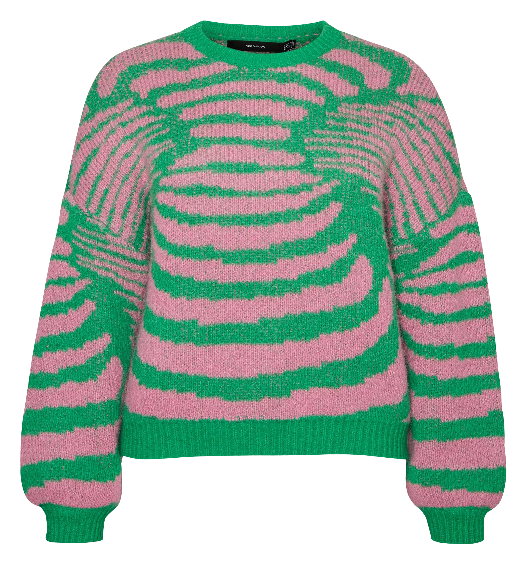  VERO MODA CURVE   Maglione bicolore con scollo tondo | Verde