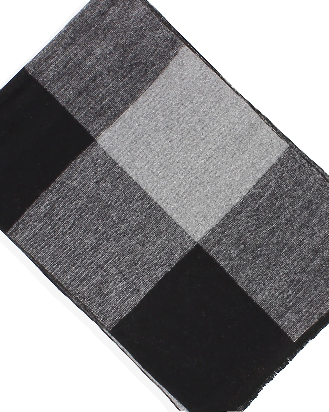 WAMPUM - Sciarpa con frange a quadri grigia e nera da uomo                                            Previous productWAMPUM - S