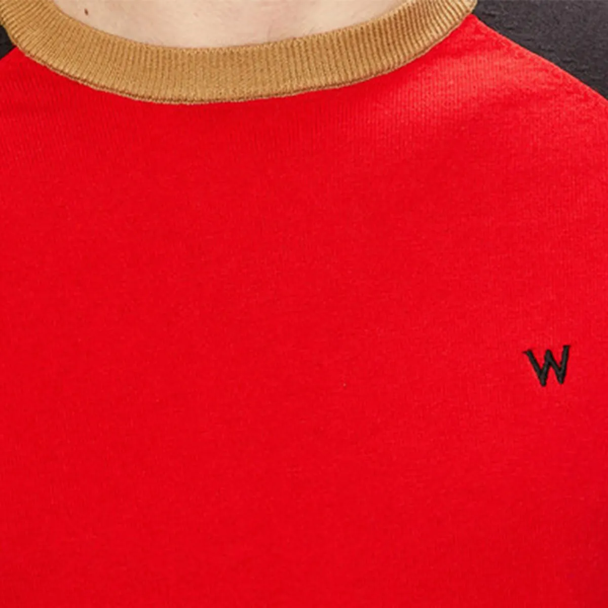 Wrangler maglioncino uomo raglan knit colore rosso/blu