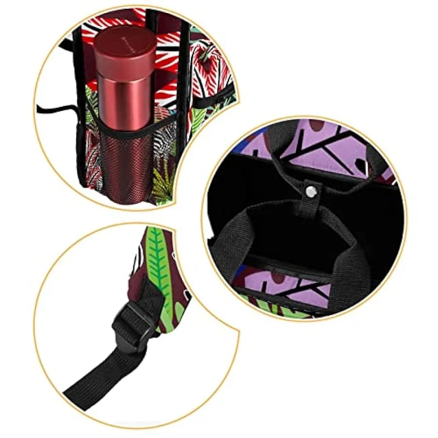 Zaino da viaggio,Zaino da portare,Pianta tropicale e zebra,Zaino da escursionismo Zaino per sport all’aria aperta Zaino casual 2