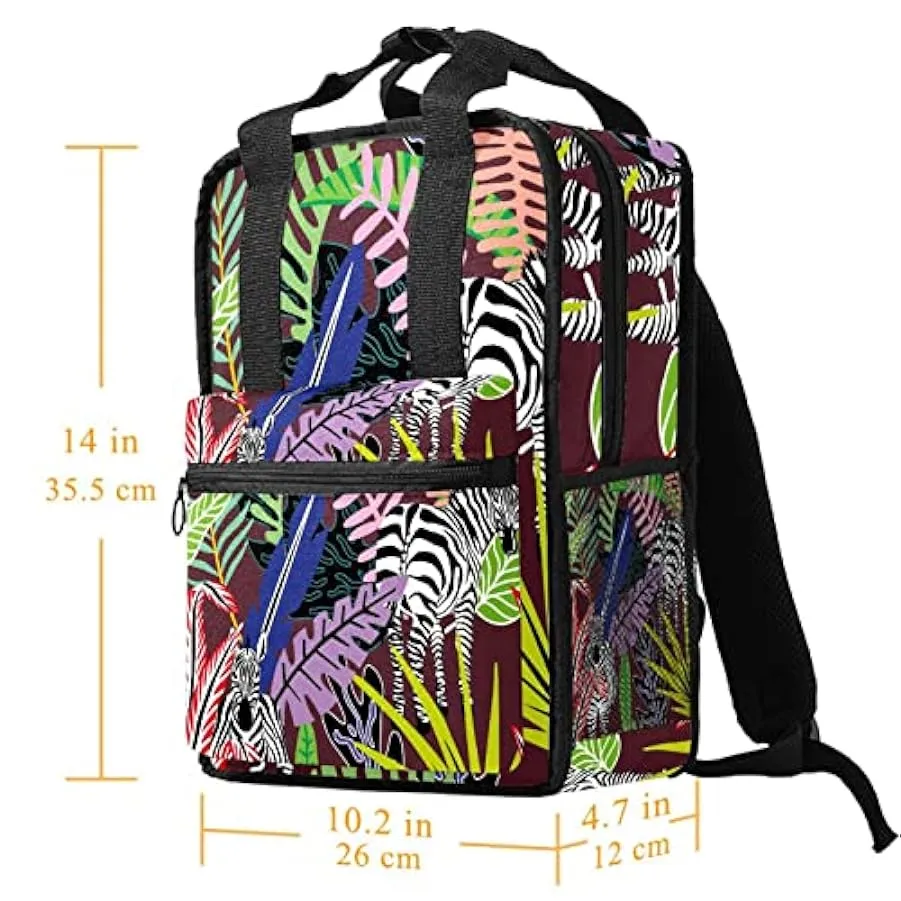 Zaino da viaggio,Zaino da portare,Pianta tropicale e zebra,Zaino da escursionismo Zaino per sport all’aria aperta Zaino casual 2