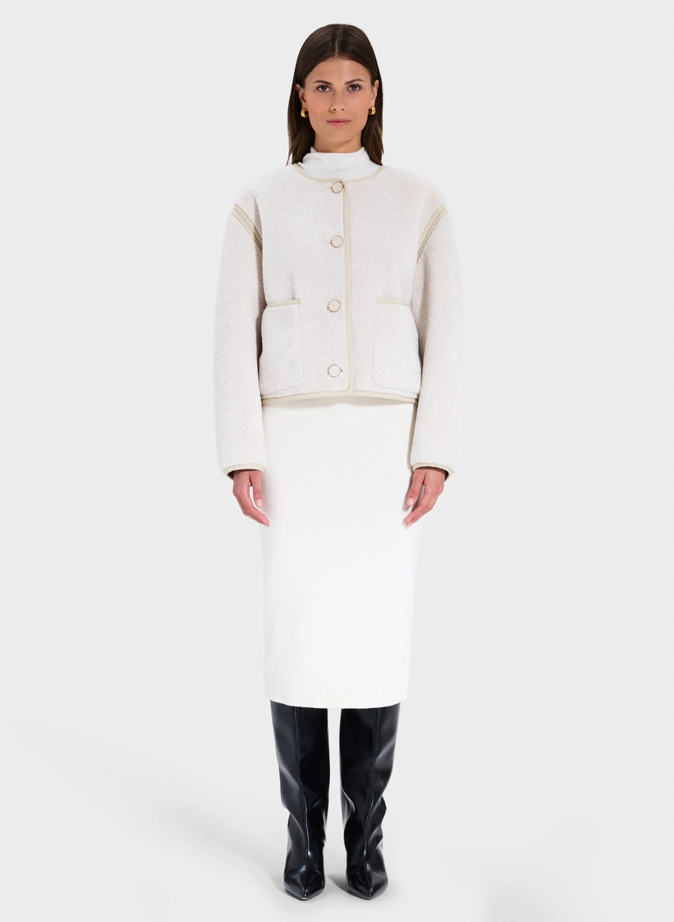  ZAPA   JELICO - Gonna midi in misto lana | Bianco